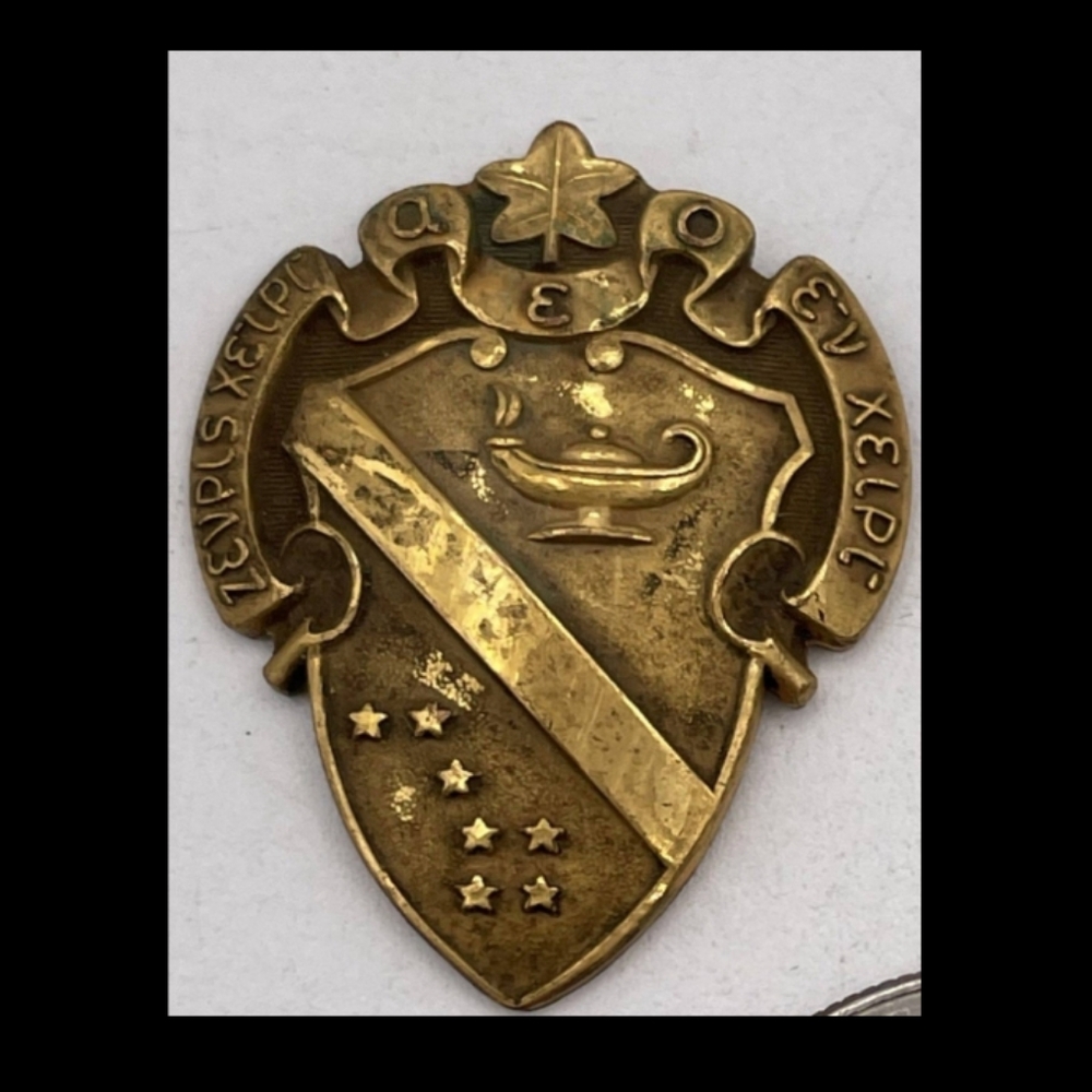 Antique / Vintage Brass English Collegiate Fraternity Metal / Pin